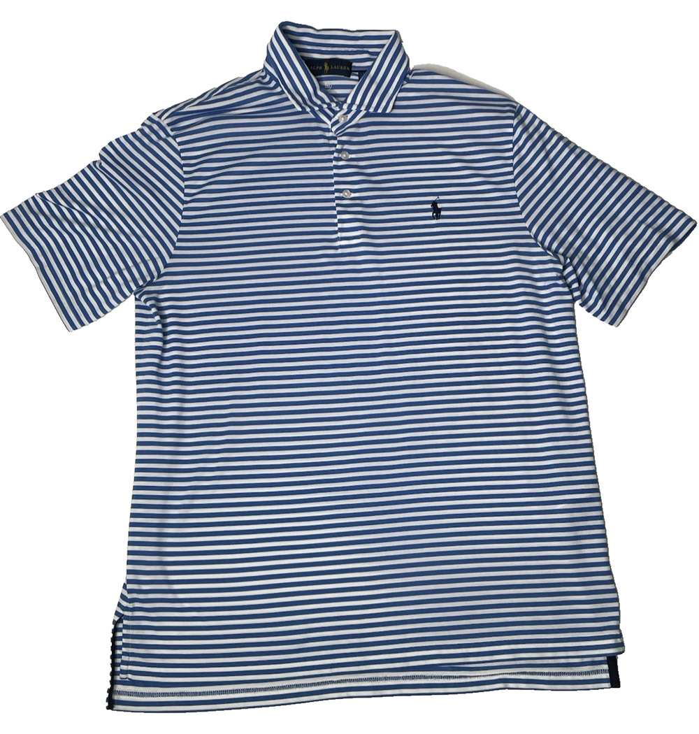 Ralph Lauren Polo Blue White Striped Short Sleeve Shirt Men’s Large